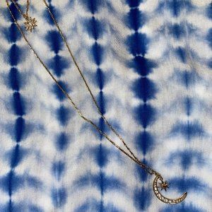 Gold Star and Moon Necklace